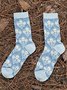Personalized Embroidery Flower Love Cotton Socks