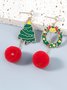 Christmas Tree Garland Hair Ball Earrings
