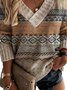 V Neck Boho Sweater