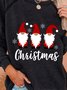 Christmas Xmas Long Sleeve Round Neck Plus Size Printed Tops Sweatshirts