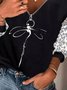 Casual Long Sleeve V Neck Printed Top
