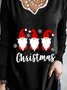 Christmas Xmas Long Sleeve Plus Size Printed Tops T-shirts