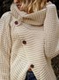 Vintage Plain Buttoned Long Sleeve Casual Sweater
