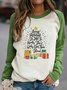 Christmas Xmas Long Sleeve Round Neck Plus Size Printed Top Sweatshirt Xmas Hoodies