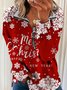 Christmas Xmas Long Sleeve Plus Size Printed Top Sweatshirt Xmas Hoodies