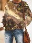 Casual Long Sleeve Crew Neck Printed Sweatshirts