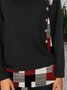 Vintage Color-block Geometric Printed Long Sleeves Plus Size Casual Tops