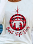 Christmas Letter Crew Neck T-shirt Xmas T-shirt