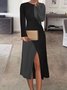 Vacation Crew Neck Knitting Dress