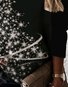 Shining Christmas Tree Printed Long Sleeves V Neck Plus Size Casual Sweatshirt Xmas Hoodies