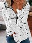 Vintage Abstract Printed Long Sleeves Zipper Plus Size Casual Sweatshirts