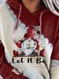 Statement Christmas Daisy Letters Printed Long Sleeve Hoodie Plus Size Casual Sweatshirt Xmas Hoodies