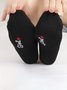 Valentine's Day Simple Embroidered Heart Cotton Socks