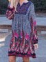 Notched Boho Tribal Weaving Dress