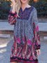 Notched Boho Tribal Weaving Dress