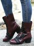 Women's Retro Comfy Chunky-heel Lace-up Riding Riding Boots