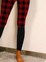 Casual Cotton Blends Checked/Plaid Leggings