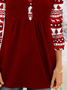 Plus size Holiday Casual Printed Top