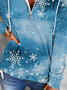 Snowflake Printed Casual Hoodies Sweatshirt