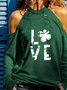 Lucky clover Letter Cotton Blends Halter Tops