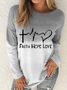 Long Sleeve Ombre Casual Love Letter T-shirt