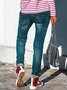 Casual fit mid-rise denim trousers