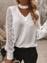 Lace Halter Casual Long Sleeve Top