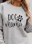 Dog Mama Printed Casual Loosen Sweatshirt