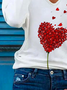 Casual Cotton Blends heart Shirts & Tops