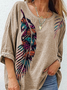 Feather Casual Short sleeve tops
