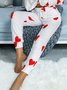 Casual Heart Long Sleeve Round Neck T-shirts With Pants