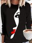 Crew Neck Abstract Shirt & Top