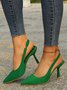 Women's Red Green Simple Pointed Toe Stiletto Heels