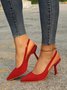 Women's Red Green Simple Pointed Toe Stiletto Heels