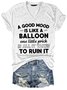 Funny A Good Mood Casual V Neck Short Sleeve T-Shirt