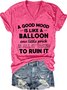 Funny A Good Mood Casual V Neck Short Sleeve T-Shirt