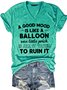 Funny A Good Mood Casual V Neck Short Sleeve T-Shirt