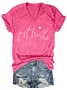 Just Breathe Regular Fit Letter Casual Short Sleeve T-Shirt