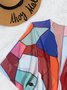 Beach Vacation Colorful Geometric Abstract Print Blouse
