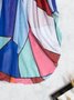 Beach Vacation Colorful Geometric Abstract Print Blouse