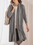 Casual Long Sleeve Solid Loosen Outerwear