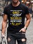 Men's "I WOULD RAHER STAND WITH" God text European and American Casual Round Neck Pullover Short-sleeved T-shirt