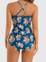 Ladies Sexy Cutout Floral One Piece Swimsuit