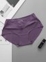 Women's Breathable Ice Silk Seamless Briefs One Piece Cotton Bottom Crotch Mid Waist Panties Plus Size