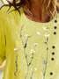 Casual Floral Long Sleeve Top