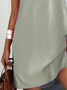 Casual Halter Solid Short Sleeve Knit Dress