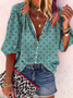 Boho Geometric Printed Casual Blouse