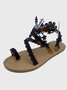 White Floral Lace Wedding Bridal Thong Sandals