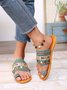 Woven Ethnic Pattern Sequined Thong Boho Slippers