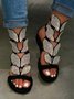 Buckle Open Toe Rhinestone Elastic Band Sandals